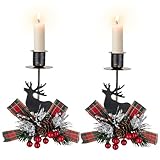 Sziqiqi Bougeoirs de Noël Noirs : 2 Décorations en