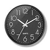 JIZZU Horloge murale à piles - 20 cm - Quartz silencieuse