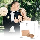 QWORK® Boîte à cartes de mariage en acrylique transparent