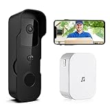 Sonnette de porte avec caméra sans fil avec puce, 2,4