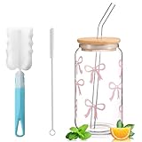 Exquilnova Bubble Tea Verre avec paille et couvercle