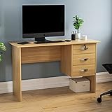 Vida Designs Charles Bureau d'ordinateur avec 3 tiroirs,