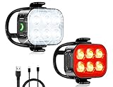 Glangeh Set de lumières de vélo LED ultra mince, USB