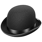 WELLGRO Chapeau melon noir pour adulte, bowler avec