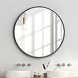 zenmag Miroir rond, 50 x 50 cm, cadre en métal, grande