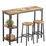 Bealife Table de bar avec tabourets de bar pour 2 personnes,