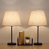 LIANTRAL Lot de 2 lampes de chevet LED, Base en métal