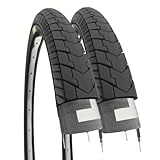 Ecovelo 2 pneus 24 X 1.75 (47-507) pneus noirs en caoutchouc