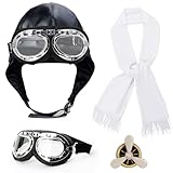 Déguisement Pilote Avion, Chapeau d'aviateur Noir,