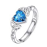 PROSILVER Bague Topaze Bleue Femme en Argent 925, Anneau