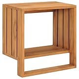 Tidyard Étagère à serviettes murale en teck massif