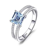 JewelryPalace Taille Princesse 1.2ct Bague Naturelle