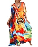 Bsubseach Robe Caftan de Plage Décontractée à Manches