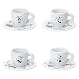 Bialetti Lot de 4 tazzine moka carosel tasses à petit-déjeuner,