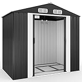 Deuba - Abri de Jardin en métal Anthracite XL 196x132x188cm