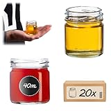 KADAX Lot de 20 mini bocaux ronds en verre de 40 ml