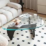DMMFTERL Noguchi Table basse triangulaire en verre,