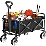 Chariot pliable sur roues avec grande capacité de 100