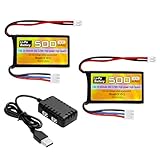 2 pièces 7,4 V 500 mAh 30 C PH2.0 Plug Lipo Sangle