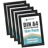 DisplayLager - 10 Cadre à Clipser A4, 10 pièces, Noir