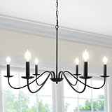 LynPon Lustre style maison de campagne - Noir - 6 ampoules