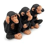 Onwomania Figurine trois singes Shimpanzé en polyrésine