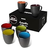 MIAMIO - 6 x 350 ml Tasse à café en grès/Ensemble de