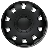 Lot de 4 enjoliveurs 15 pouces noir mat de qualité