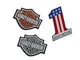 4 inches Harley Set of 3 Embroidered Patches sew on/Iron