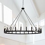 Lustre de roue de chariot, lustre rond extérieur porche