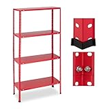 Relaxdays Étagère Charge Lourde, Max. 160 kg, 4 Niveaux,