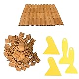 Cayway Miniature Roof Lot de 100 tuiles de toit rouges