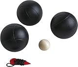 WDK PARTNER 3 Boules DE PÉTANQUE Noires Mat STRIEES