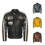 Generico Blouson moto homme en cuir d'agneau - Style