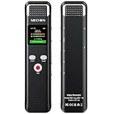 MECHEN Dictaphone 128 Go avec reconnaissance vocale,