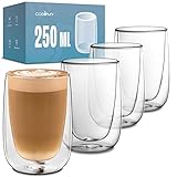 Cosumy 4 verres à cappuccino thermiques à double paroi