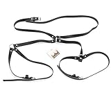 Chaîne de corps punk en cuir, sexy, réglable, noire,