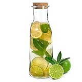 KADAX Carafe en verre avec couvercle en liège, carafe