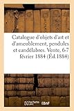Catalogue d'objets d'art et d'ameublement, pendules