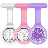 Vicloon Lot de 3 montres d'infirmière avec clip, coque