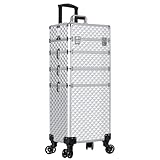 Arous Valise de maquillage 4 en 1 à roulettes pivotantes