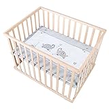 roba Parc Bébé Rectangulaire en Bois 75 x 100 Jumbotwins