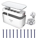 Multiprise USB de 5 m avec boîte à câbles, 5 prises,