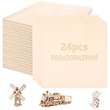 GBACHOOSE Lot de 24 plaques de contreplaqué de 3 mm