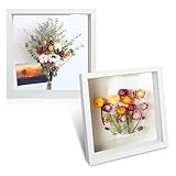 Lot de 2 cadres photo 3D à remplir - 20 x 20 cm - En