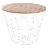 Atmosphera - Table d'Appoint Panier Kumi, Blanche et
