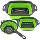 3 Pièces Passoire Pliable Silicone, Passoire Filtres