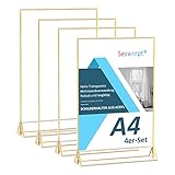 Sezanrpt Lot de 4 supports de lettres A4 en acrylique