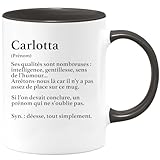 quotedazur - Mug Définition Prénom Carlotta Déesse