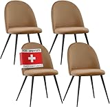 ALBATROS Lot de 4 chaises de salle à manger avec revêtement